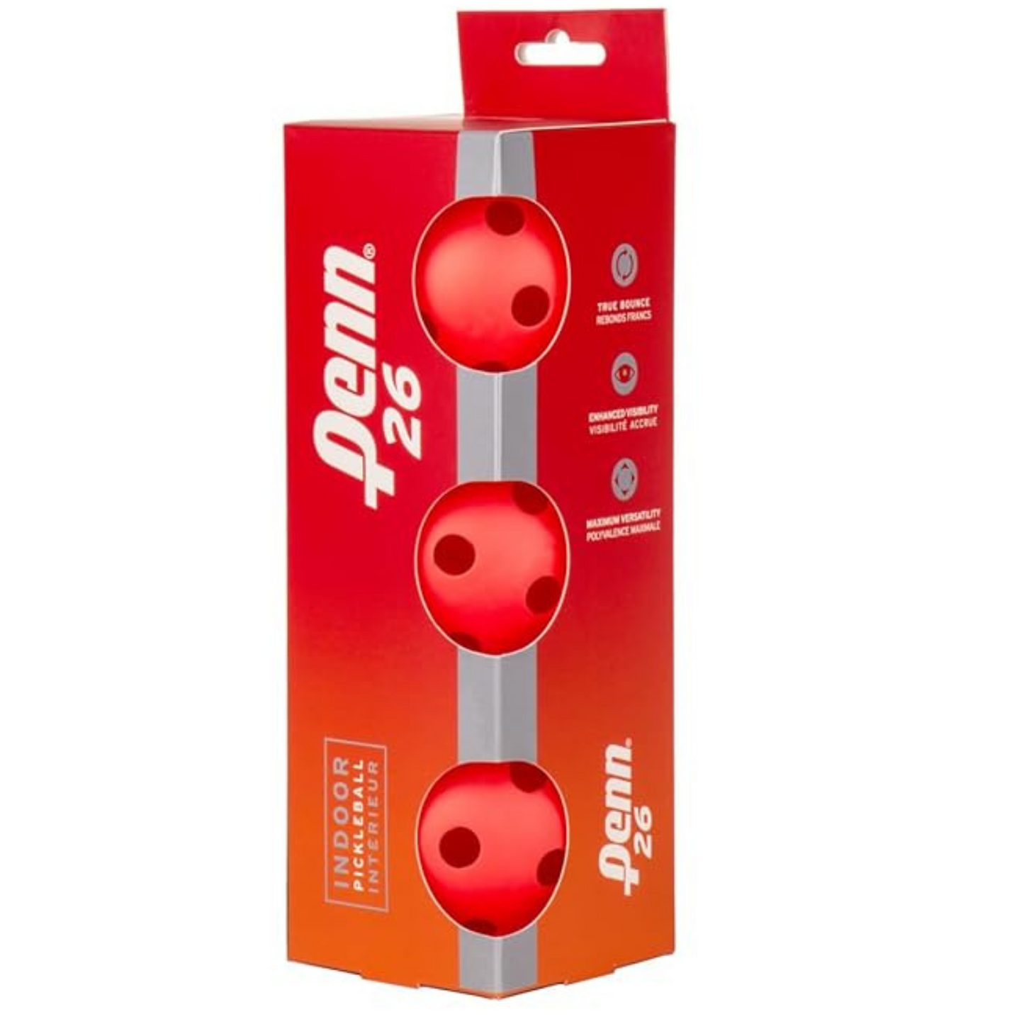Penn 26 Indoor Pickleball 3 Pack - Hot Lava Red