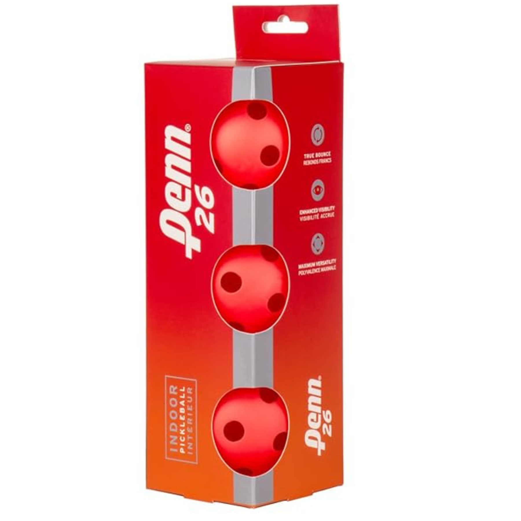 Penn 26 Indoor Pickleball 3 Pack - Hot Lava Red