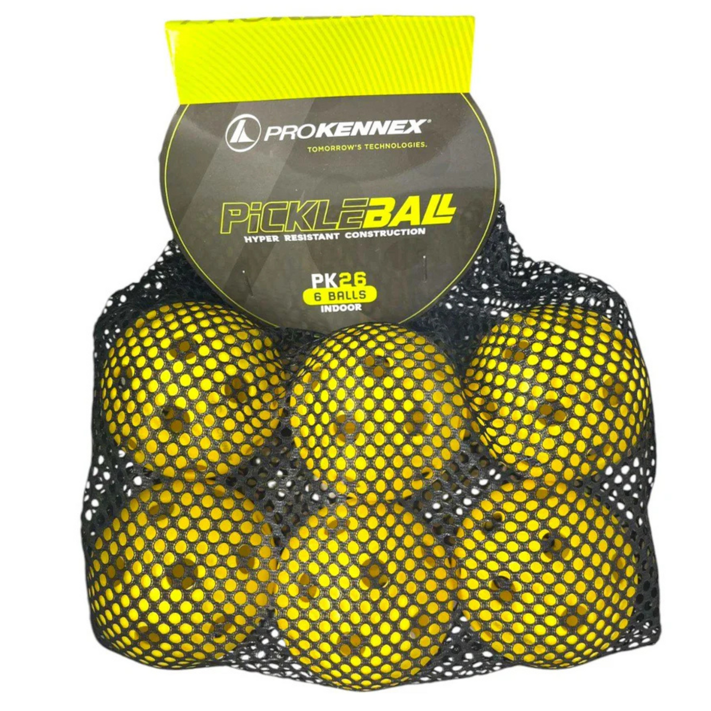 ProKennex Indoor Pickleball 6 Pack - Yellow