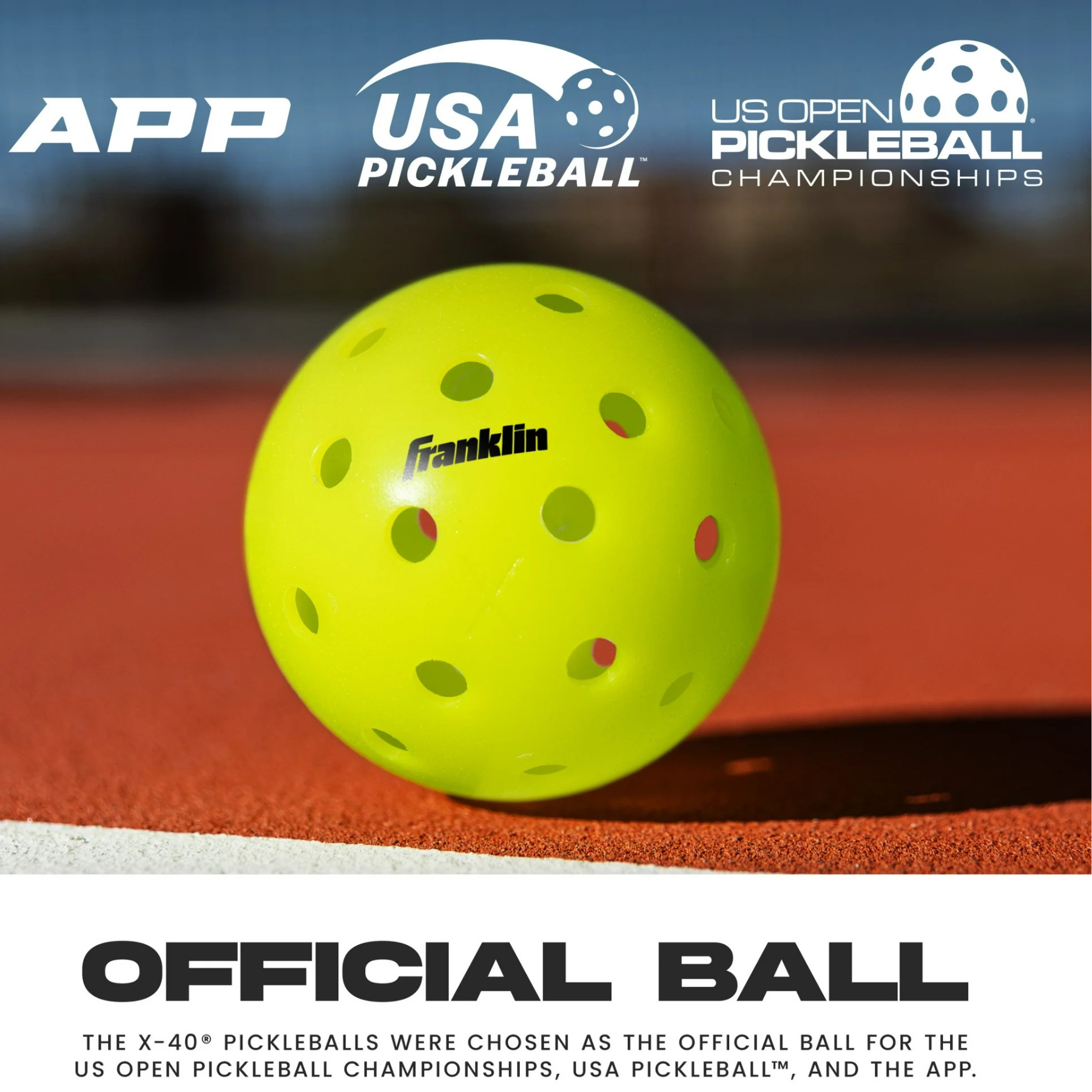 Franklin X-40 Outdoor 3 Pack Pickleballs - Optic Yellow