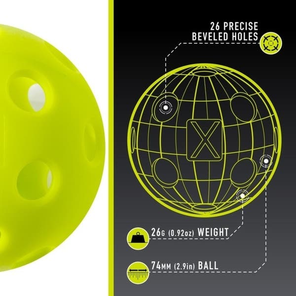 Franklin X-26 Indoor Single Pickleball - Lime Green
