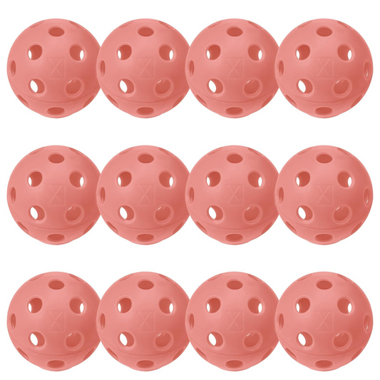 Franklin X-26 Indoor Pickleballs 12 Pack - Coral Orange