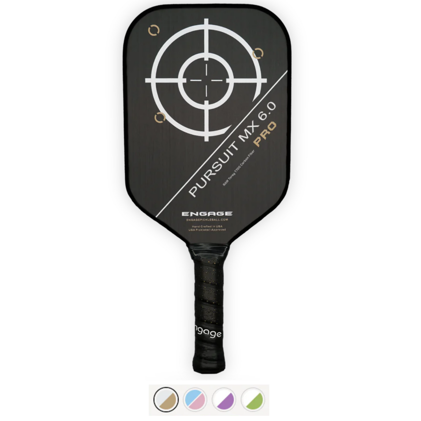 Engage Pursuit Pro MX 6.0 | Raw T700 Carbon Fiber | Elongated Pickleball Paddle