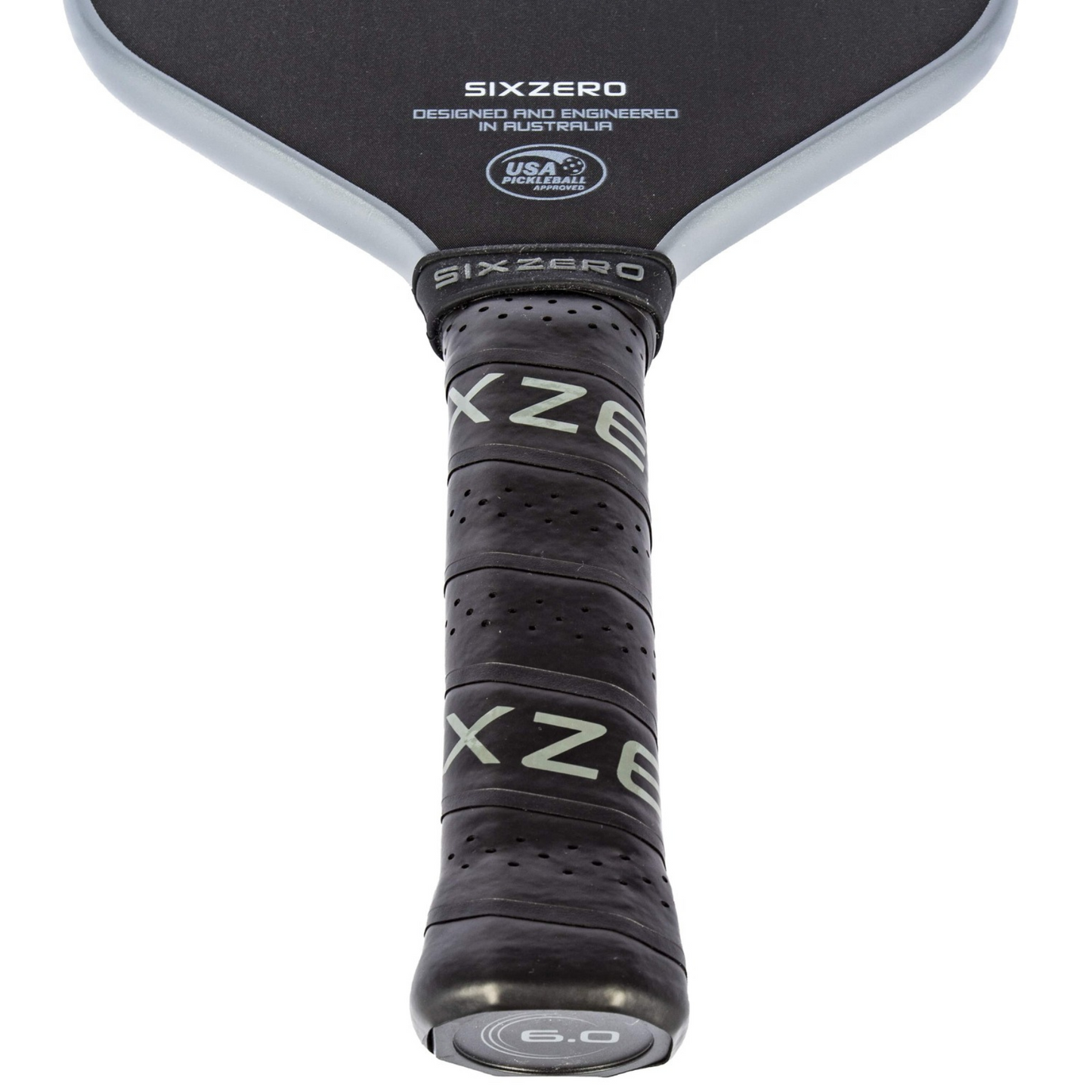 Six Zero Infinity Edgeless Black Diamond Power 16mm Pickleball Paddle - Grey & Red