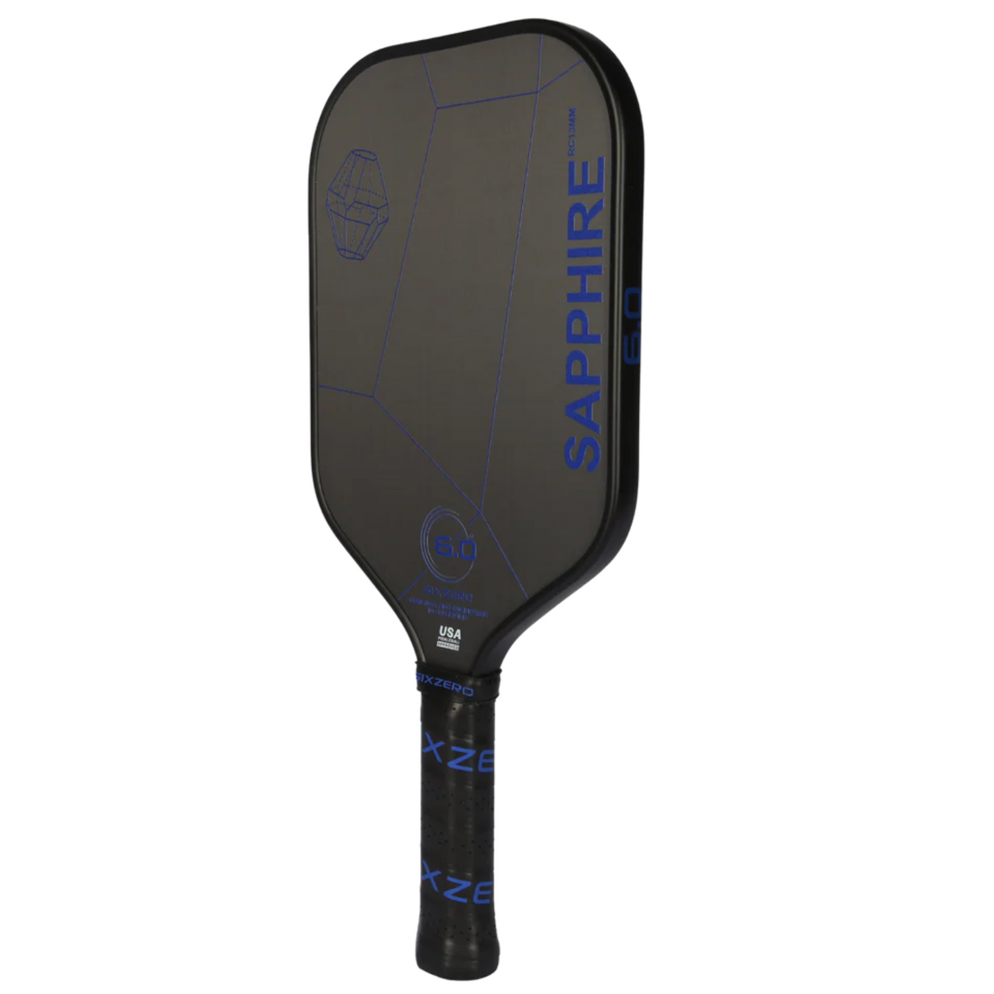 Six Zero Sapphire 2024 13MM Pickleball Paddle - Blue