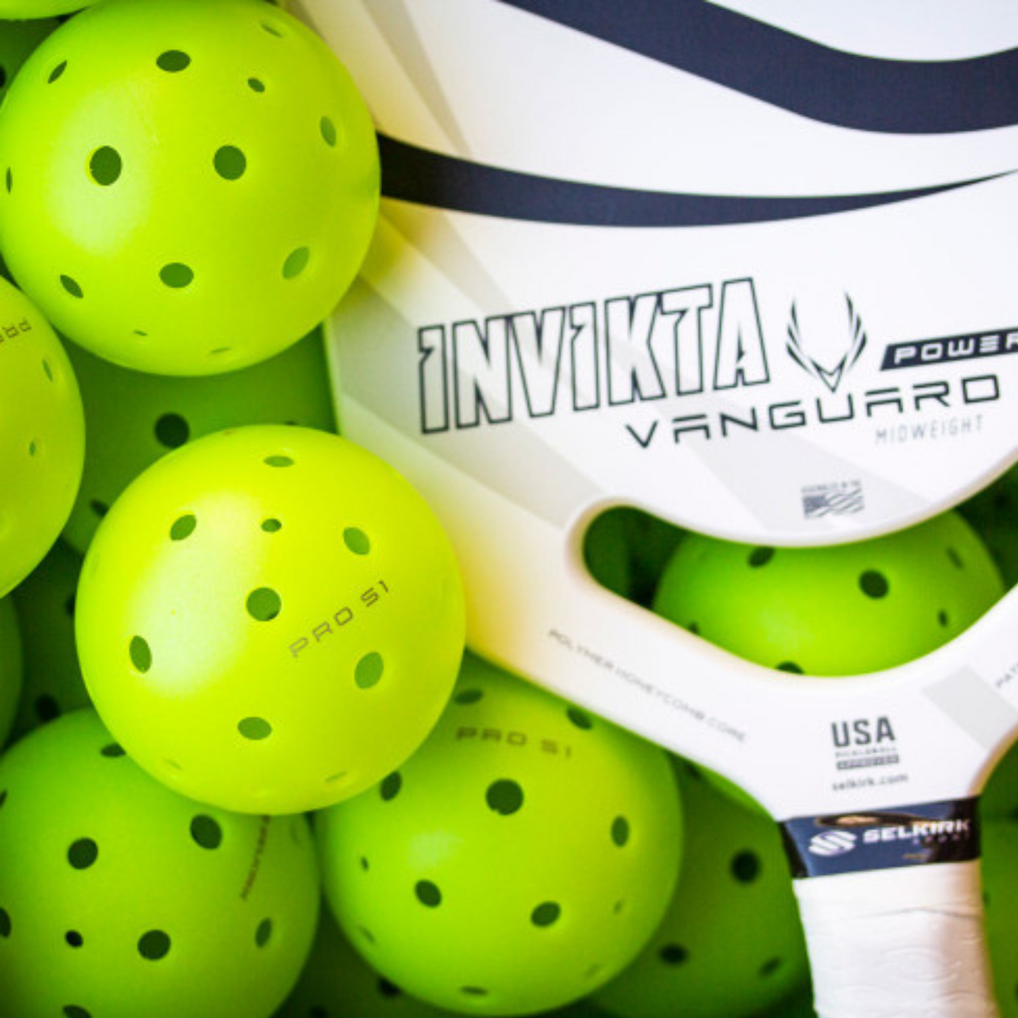 Selkirk Pro S1 Indoor Outdoor 12 Pack Pickleballs - Neon Green