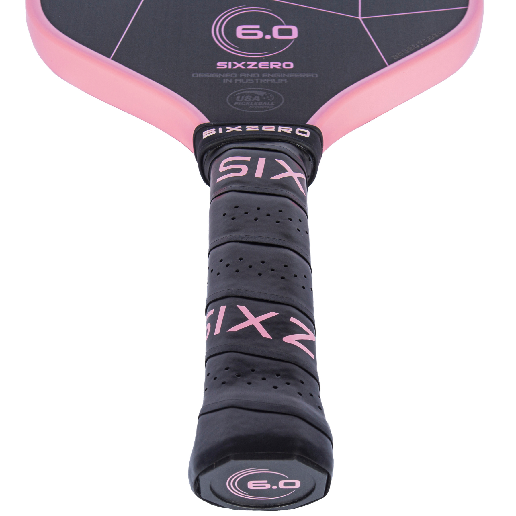 Six Zero Double Black Diamond Control 16mm Pickleball Paddle - Cherry Blossom Pink (Pink Edgeguard)