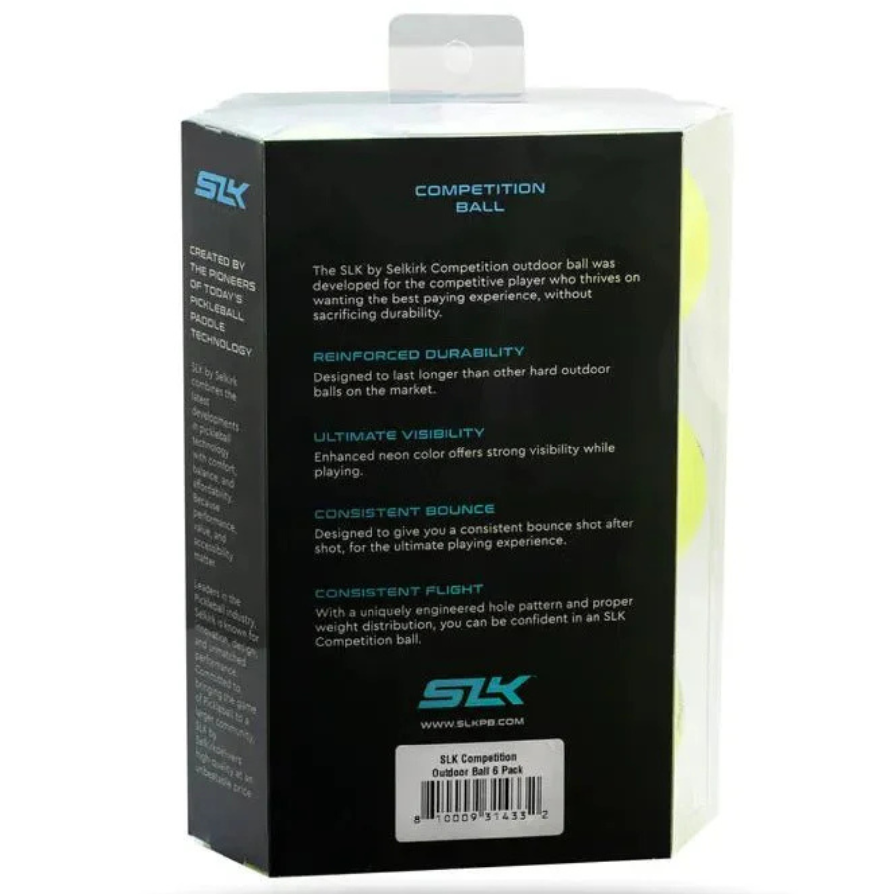 Selkirk SLK Competition Outdoor Pickleballs 6 Pack - Neon