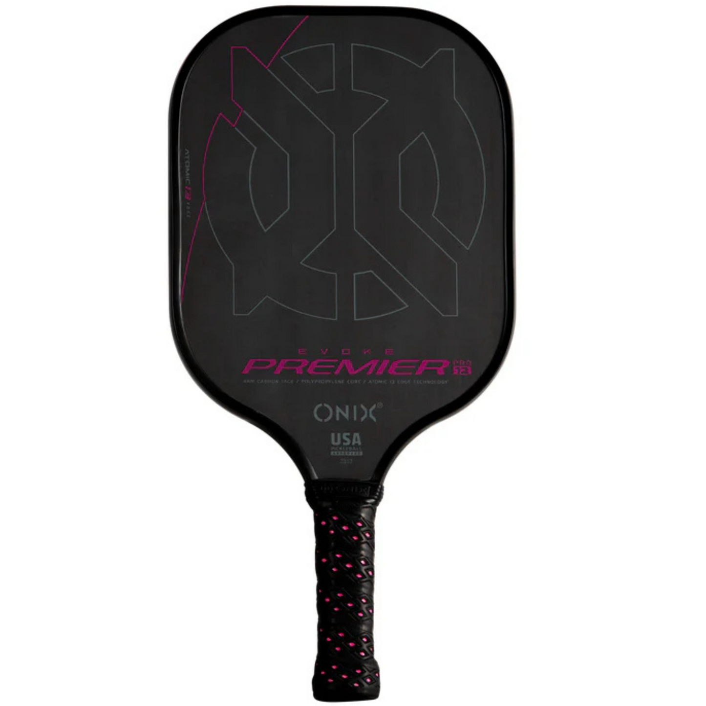 Onix Evoke Premier Pro Raw Carbon Fiber 12 mm Pickleball Paddle