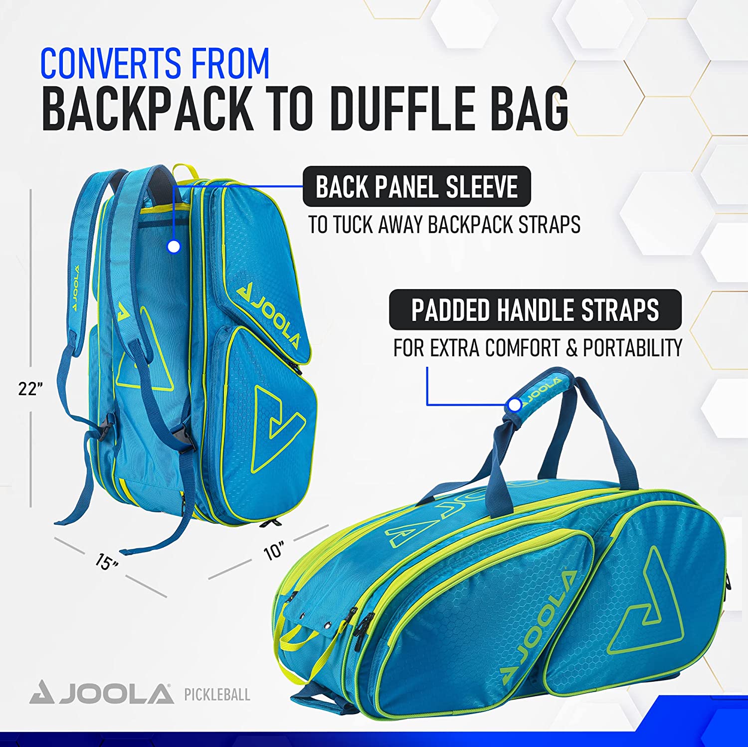 Joola Tour Elite Pickleball Bag Blue/Yellow