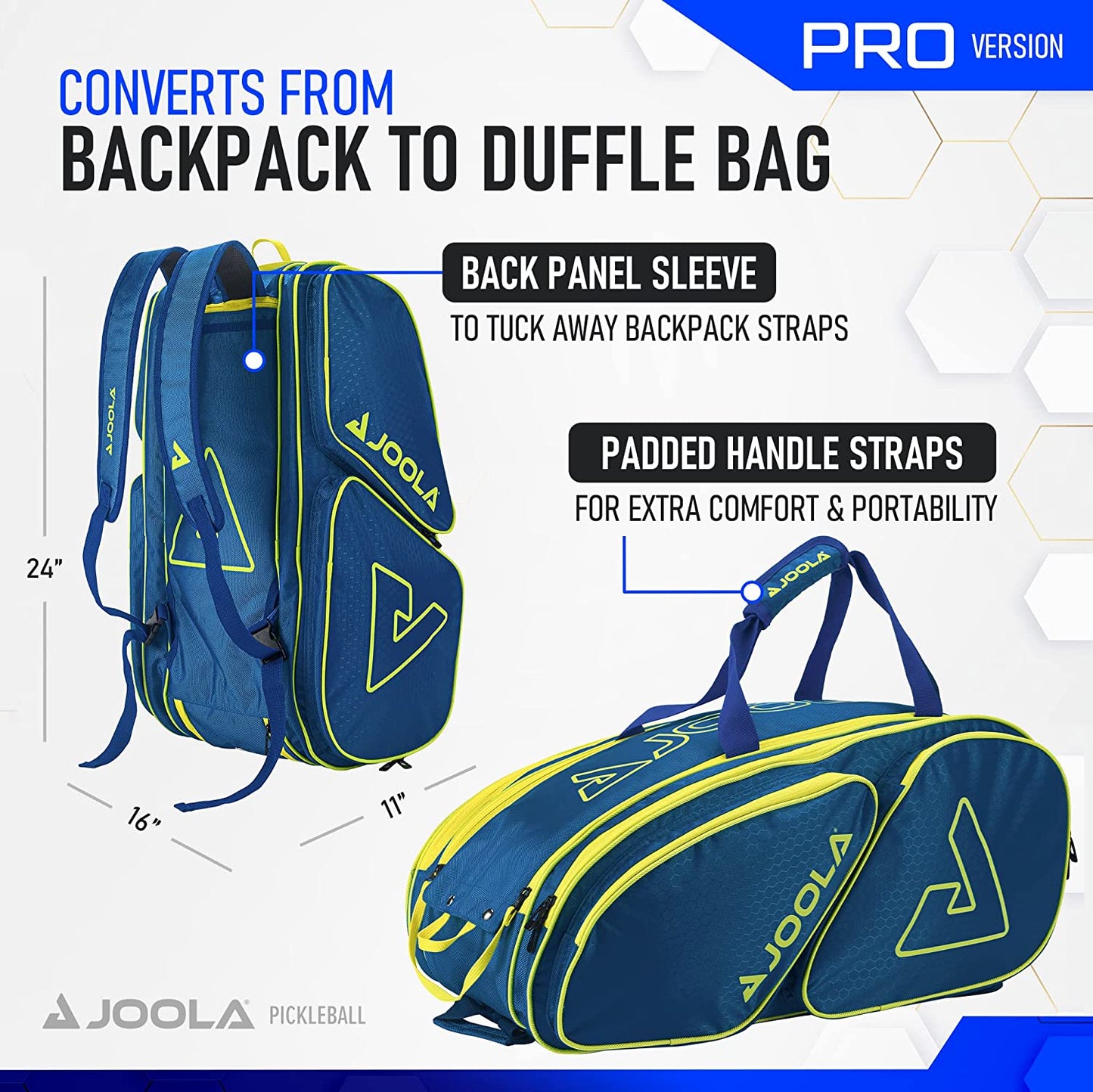 Joola Tour Elite Pro Pickleball Bag Navy/Yellow