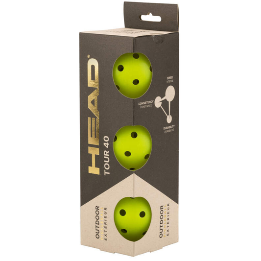 Head 3B Tour 40 Outdoor Pickleball Ball 3 Pack - Green