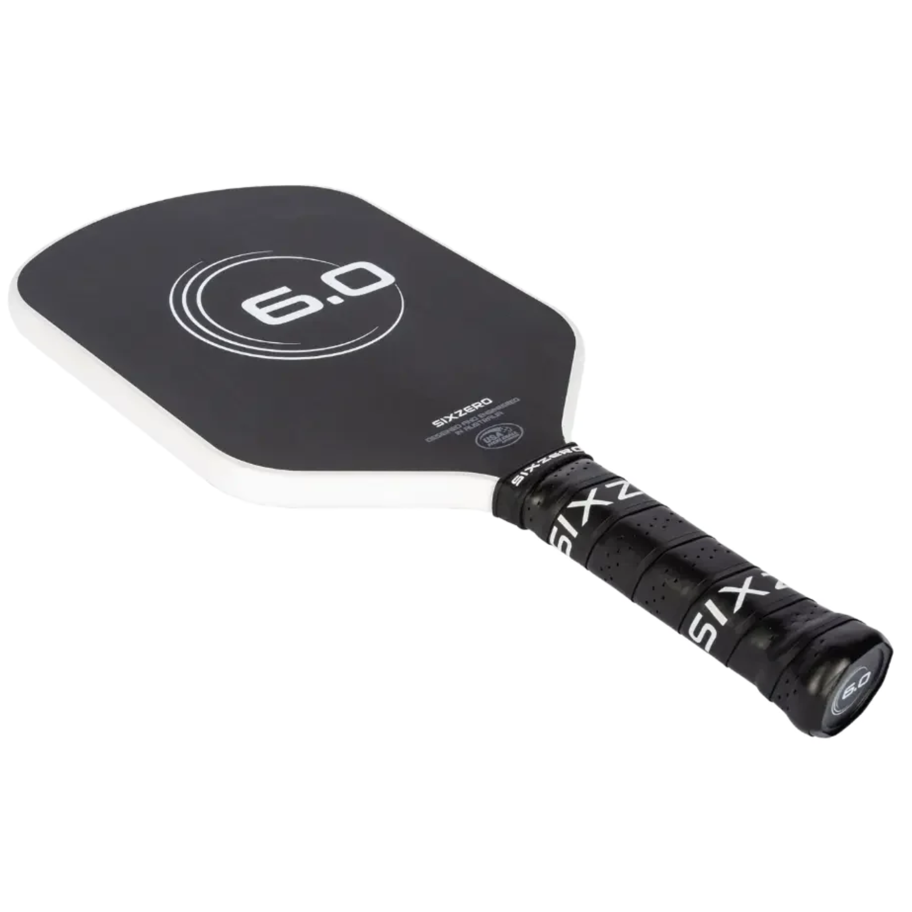 Six Zero Infinity Edgeless Double Black Diamond Control 16mm Pickleball Paddle - White