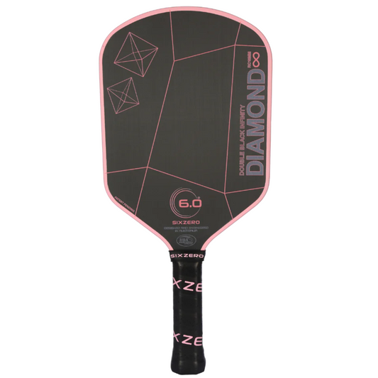 Six Zero Infinity Edgeless Double Black Diamond Control 16mm Pickleball Paddle - Cherry Blossoms Pink