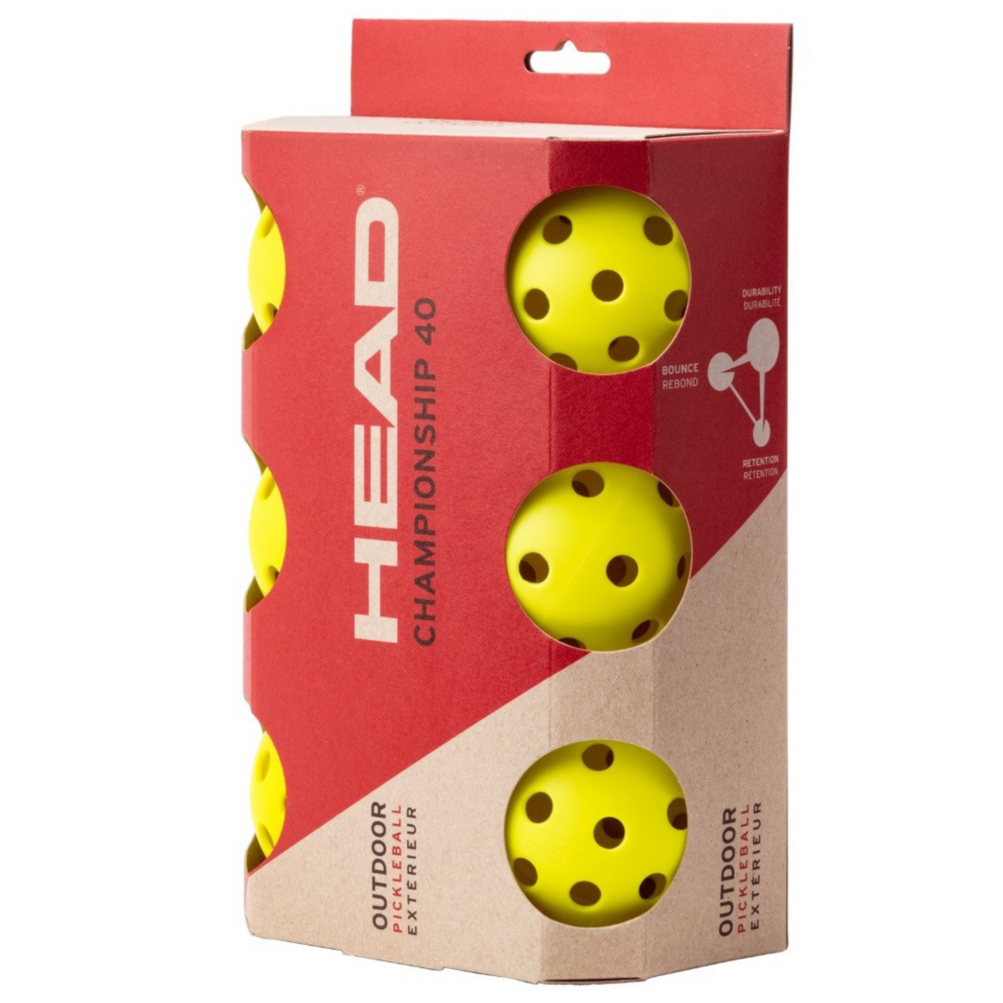 Head 6B Championship 40 Outdoor Pickleballs 6 Pack - Yellow