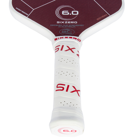 Six Zero Ruby 16mm Pickleball Paddle - White & Red