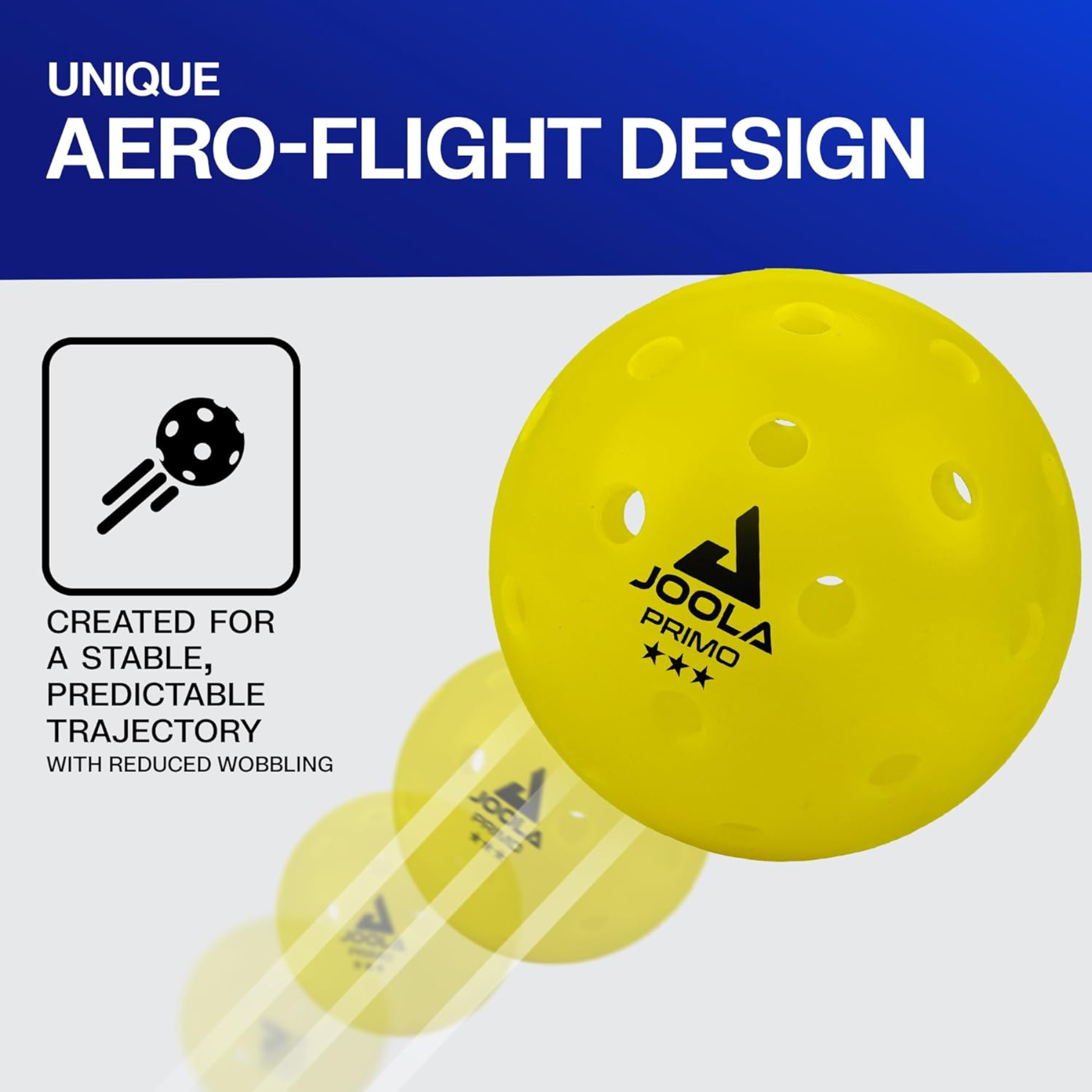 Joola Plastic Primo Outdoor Pickleballs 4 Pack - Yellow