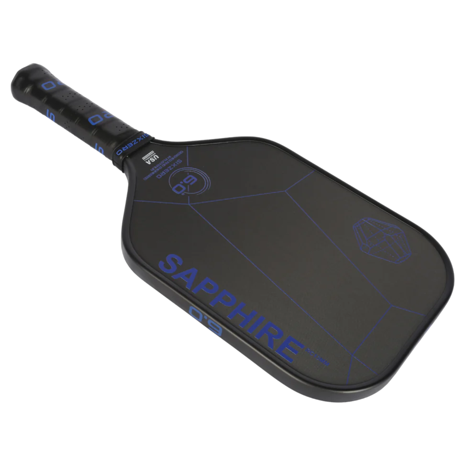 Six Zero Sapphire 2024 13MM Pickleball Paddle - Blue