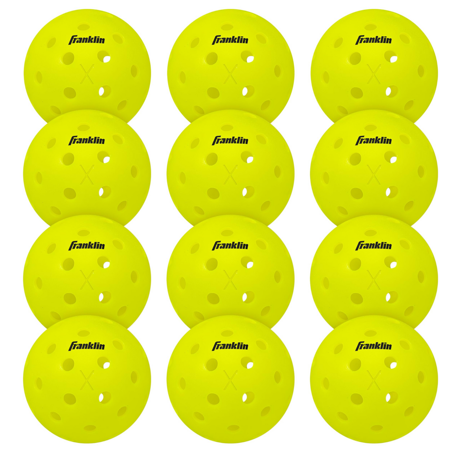 Franklin X-40 Outdoor 100 Pack Box Pickleballs - Optic Yellow