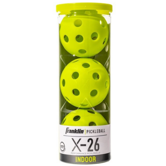 Franklin X-26 Indoor 3 Pack Tube Pickleballs - Lime Green