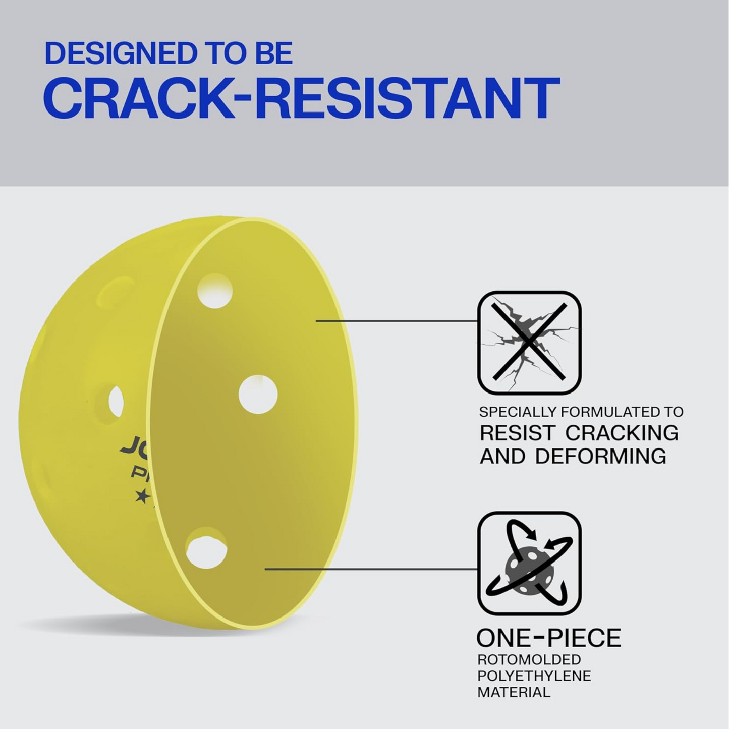 Joola Plastic Primo Outdoor Pickleballs 4 Pack - Yellow