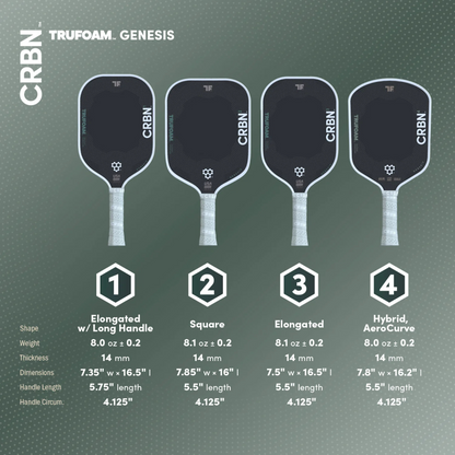 CRBN³ TruFoam Genesis Hybrid Aerocurve Pickleball Paddle