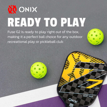 Onix Fuse G2 Outdoor Pickleballs 100 Pack - Yellow