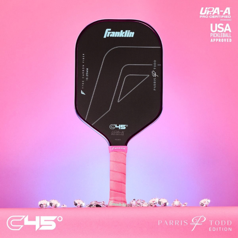 Franklin C45 Parris Todd Signature Carbon Fiber 13.25mm Pickleball Paddle - Hot Pink/Surf Blue