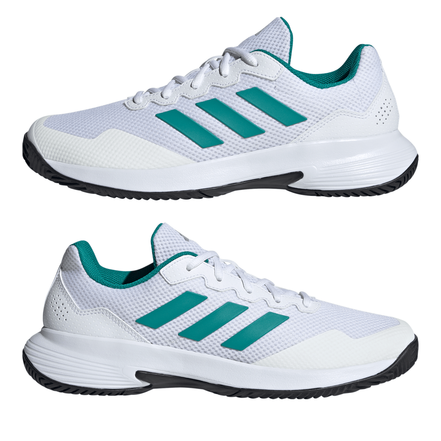 Adidas Gamecourt 2.0 Mens Tennis Shoes - Footwear White/Pure Teal/Core Black