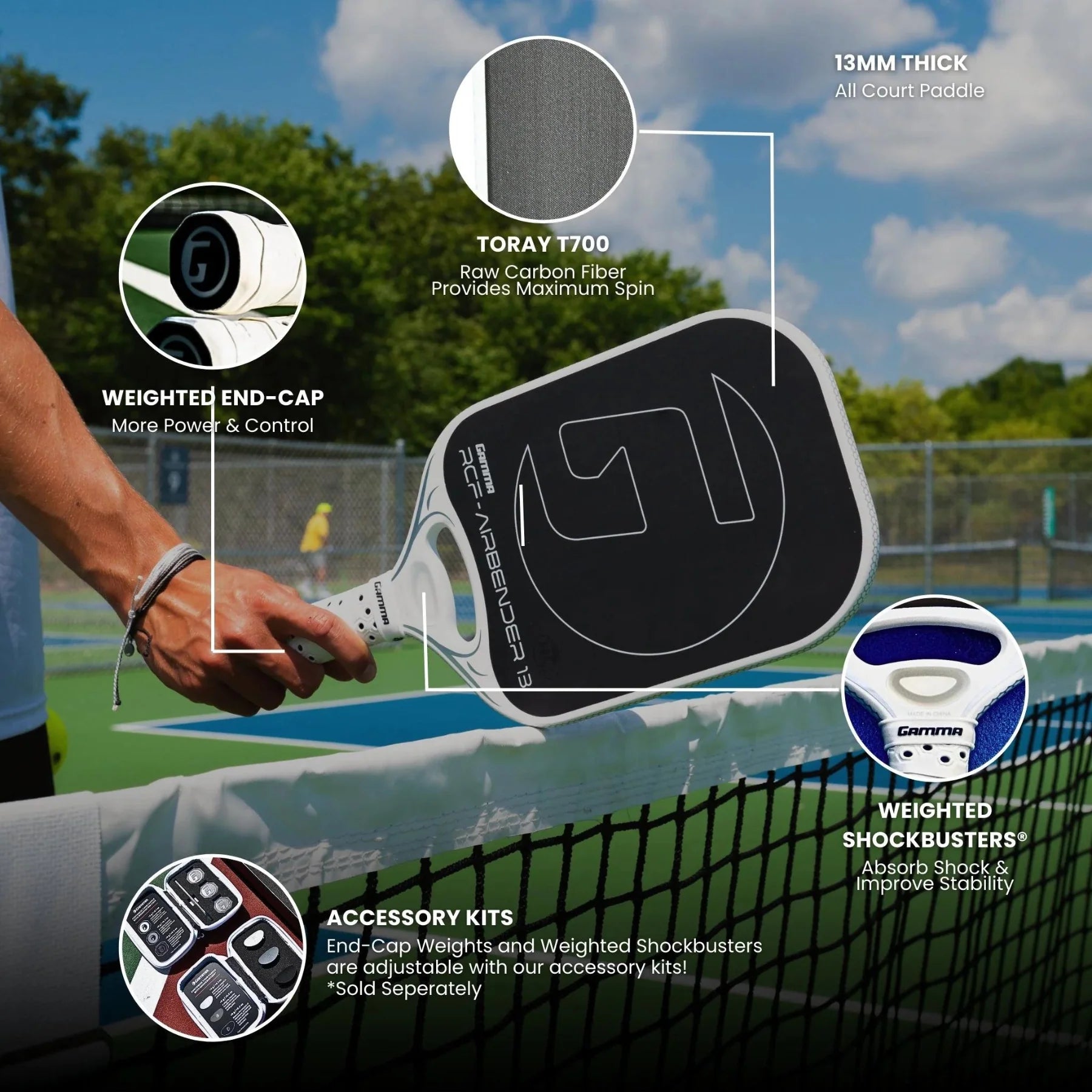Gamma RCF Airbender 13 Pickleball Paddle