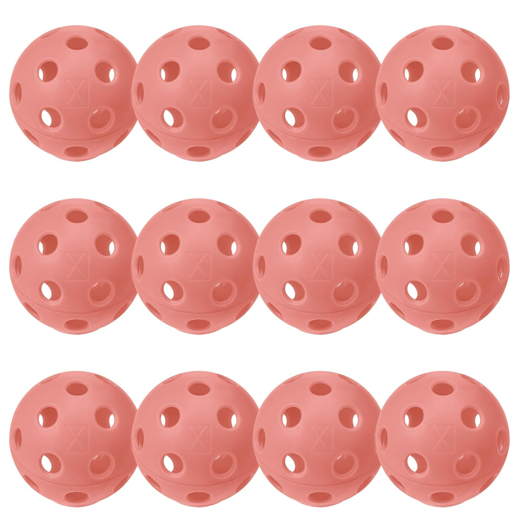 Franklin X-26 Indoor Pickleballs 12 Pack - Coral Orange