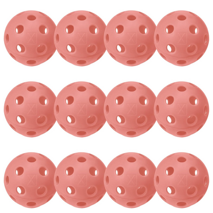Franklin X-26 Indoor Pickleballs 12 Pack - Coral Orange