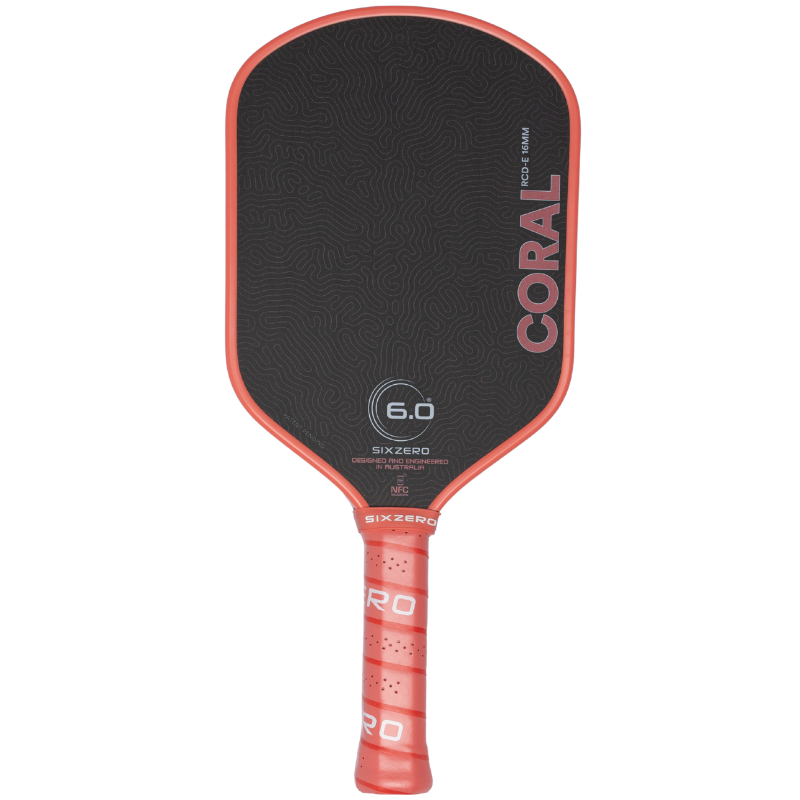 Six Zero Coral 16mm Elongated Pickleball Paddle