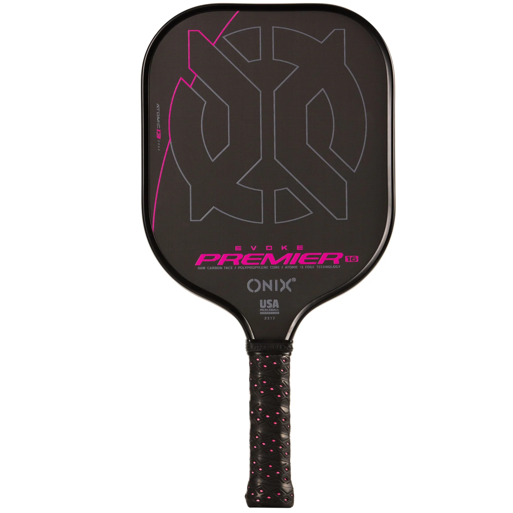 Onix Evoke Premier Pro Raw Carbon Fiber 16 mm Pickleball Paddle