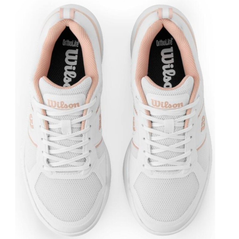 Wilson Pickle Pro Womens Pickleball Shoes - White/Cameo Rose