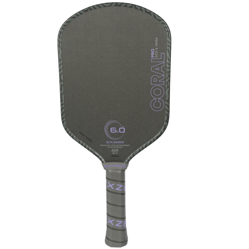 Six Zero Coral Pro 16mm Elongated Pickleball Paddle - Ultraviolet