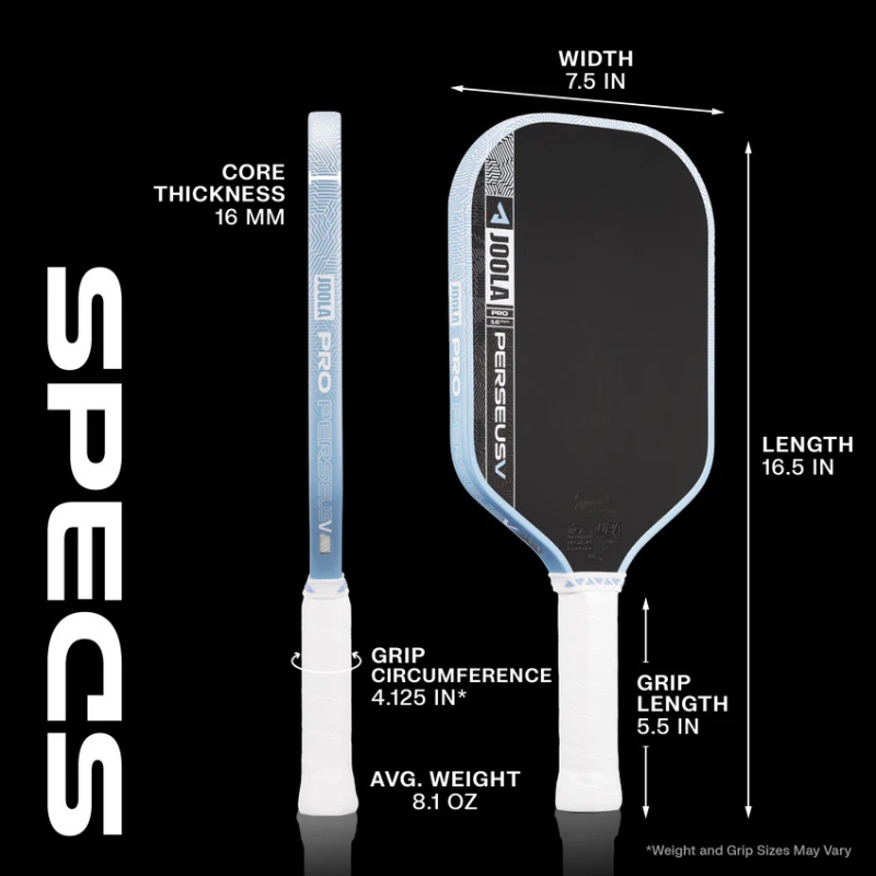 JOOLA Perseus Pro V Simone Jardim 16mm Pickleball Paddle - Breeze Blue