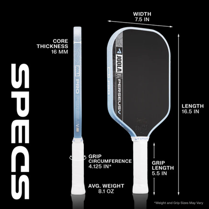 JOOLA Perseus Pro V Simone Jardim 16mm Pickleball Paddle - Breeze Blue