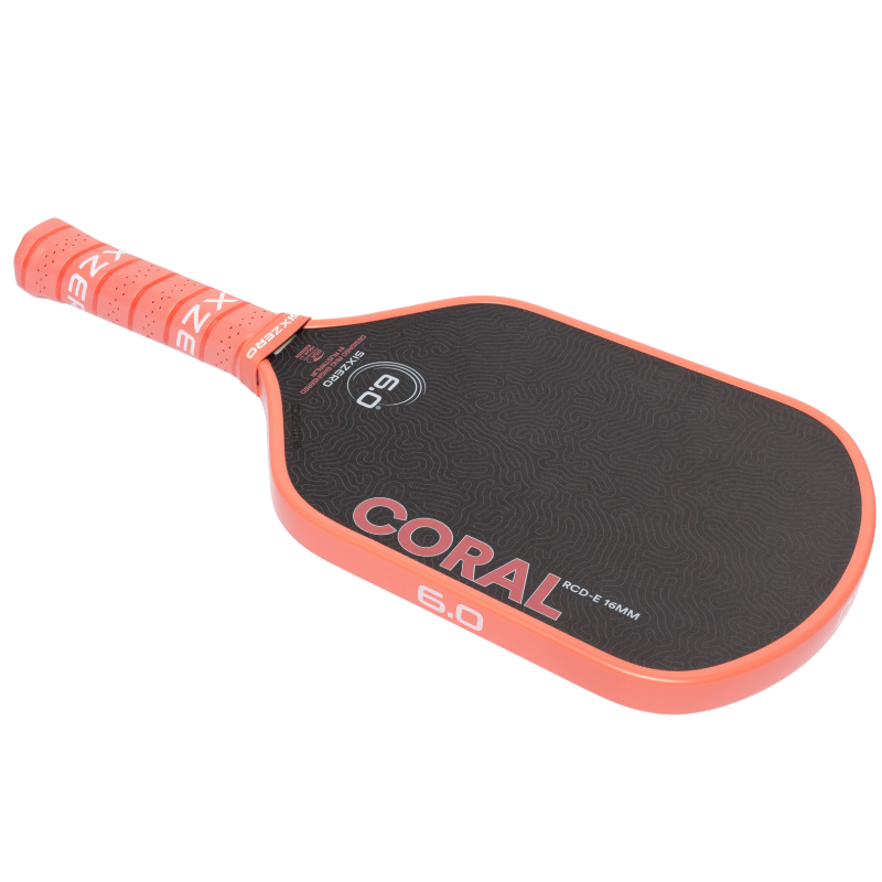 Six Zero Coral 16mm Elongated Pickleball Paddle