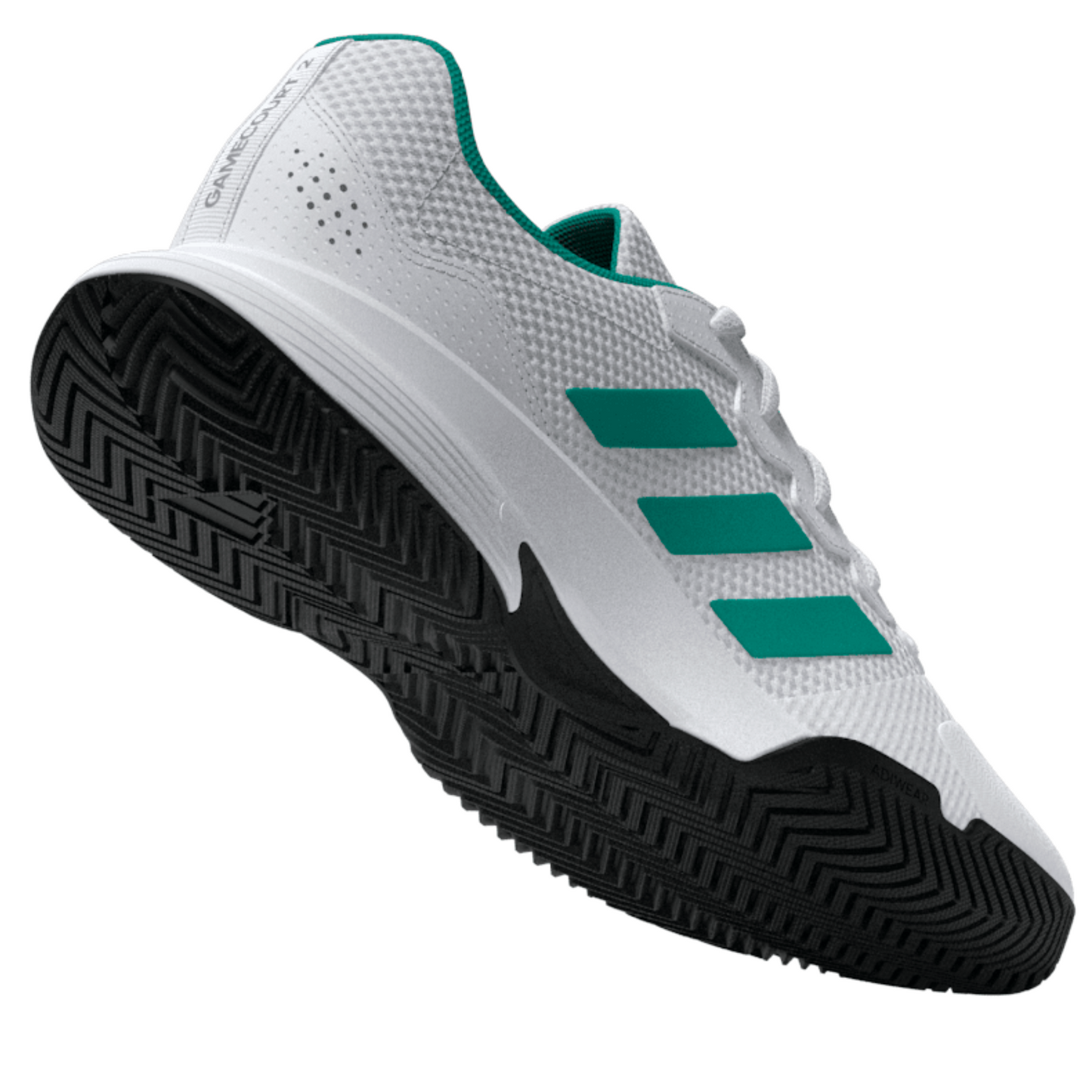 Adidas Gamecourt 2.0 Mens Tennis Shoes - Footwear White/Pure Teal/Core Black