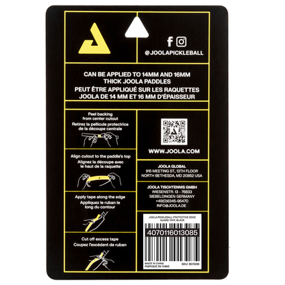 JOOLA Pro V Protective Edge Guard Tape - Black (28mm x 760mm - 3 Pack)