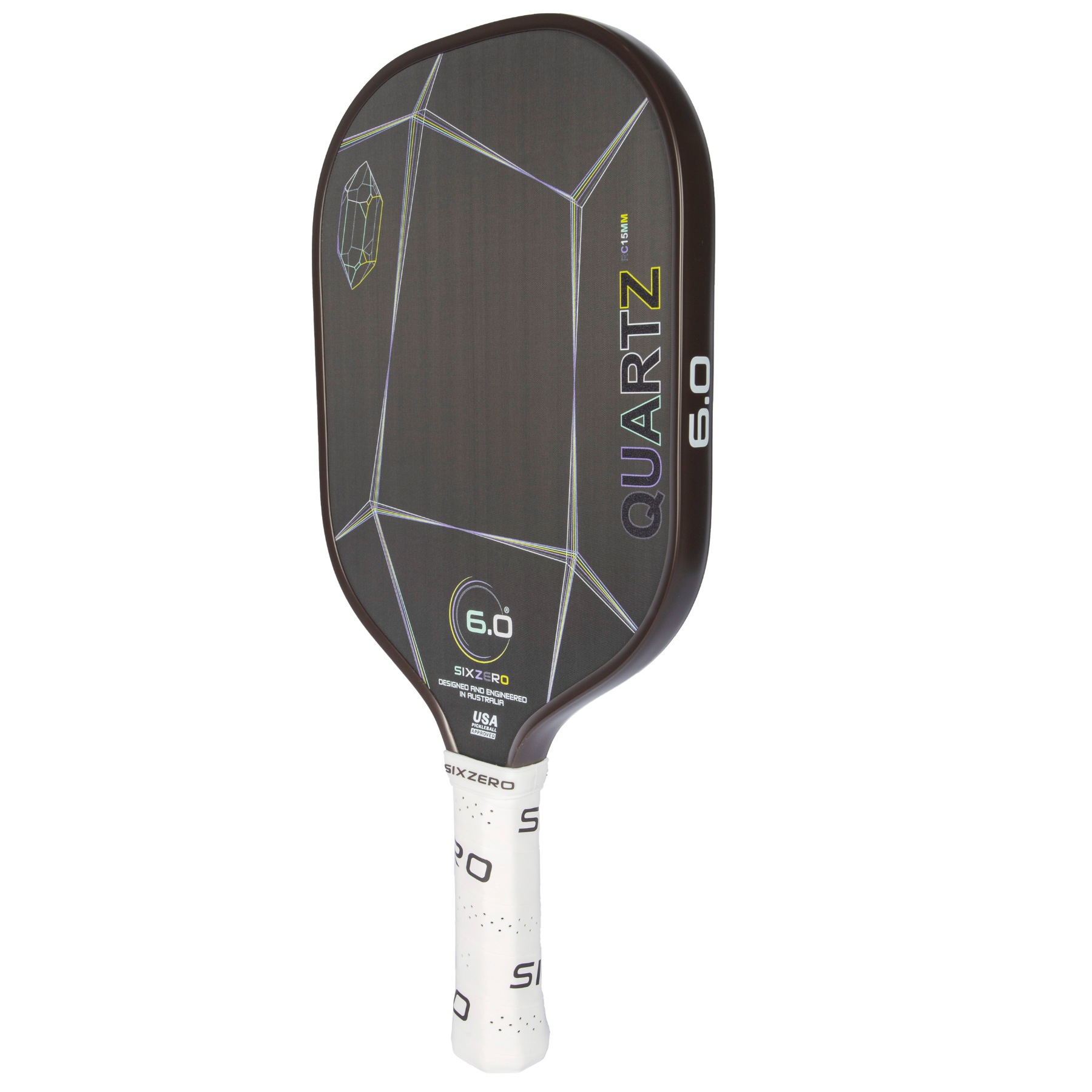 Six Zero Quartz 15mm Pickleball Paddle - Smoky Gray