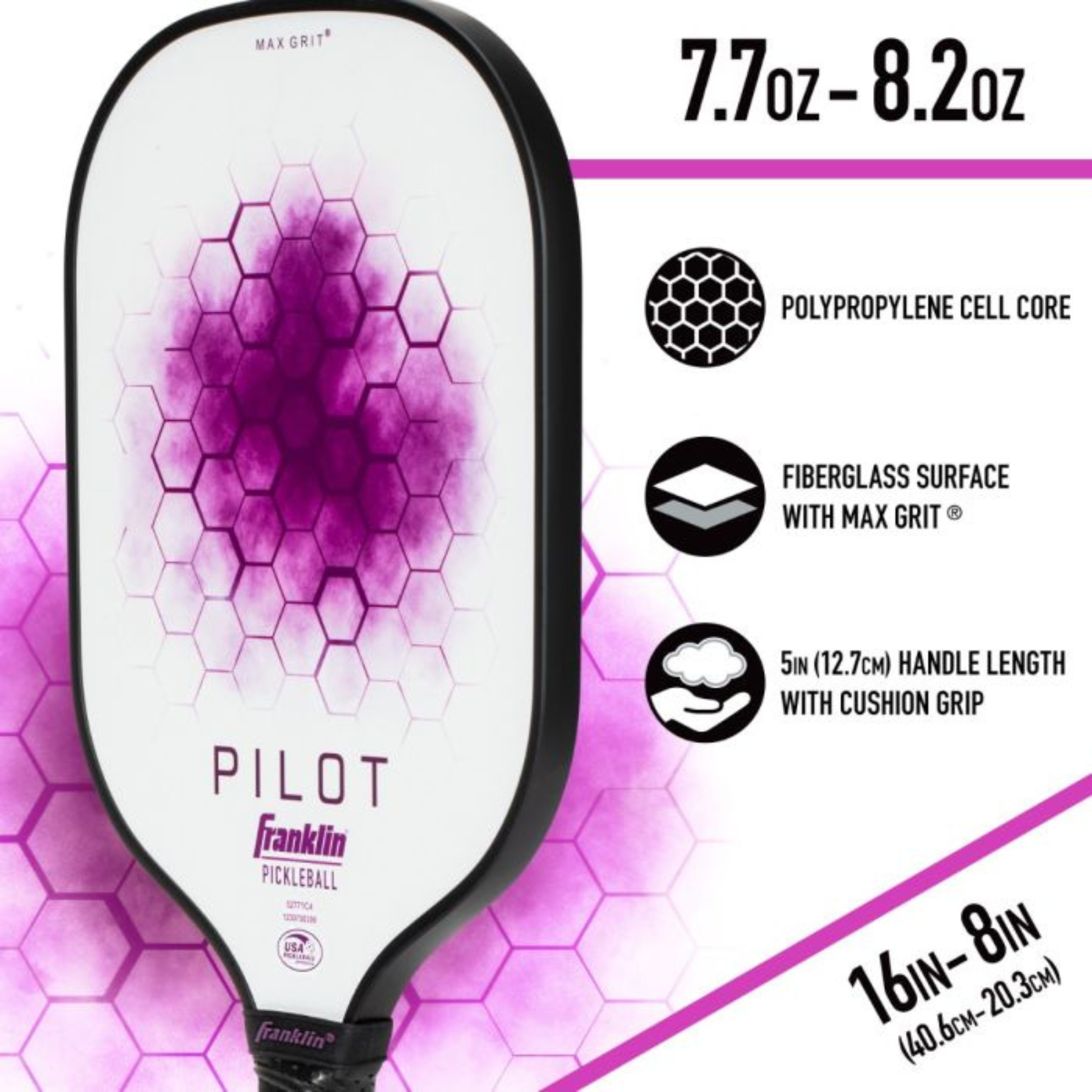 Franklin Pilot Series Fibreglass Pickleball Paddle with Maxgrit