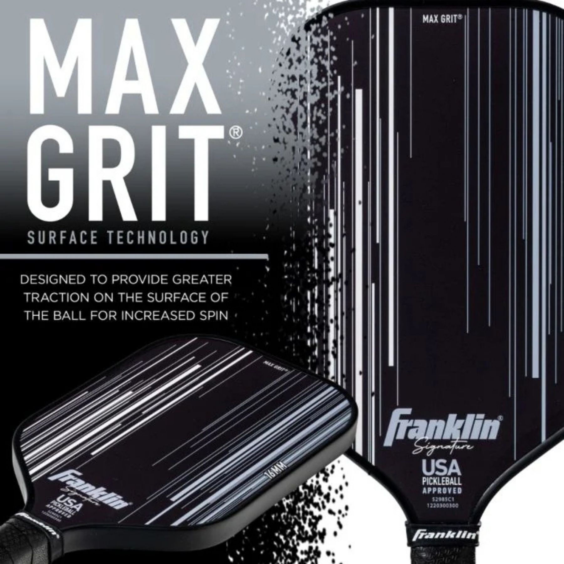 Franklin Signature Series Fiberglass 16mm with Maxgrit Pickleball Paddle
