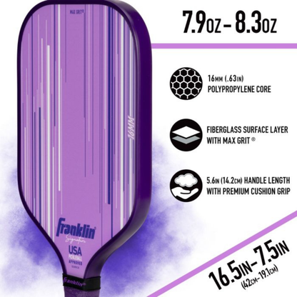 Franklin Signature Series Fiberglass 16mm with Maxgrit Pickleball Paddle