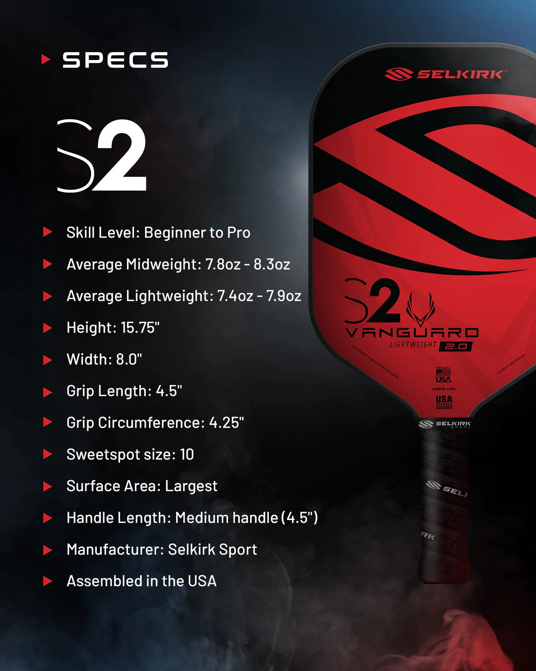 Selkirk Vanguard 2.0 S2 - Midweight