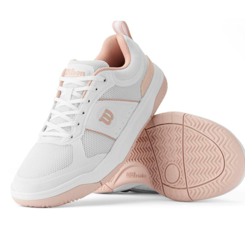 Wilson Pickle Pro Womens Pickleball Shoes - White/Cameo Rose
