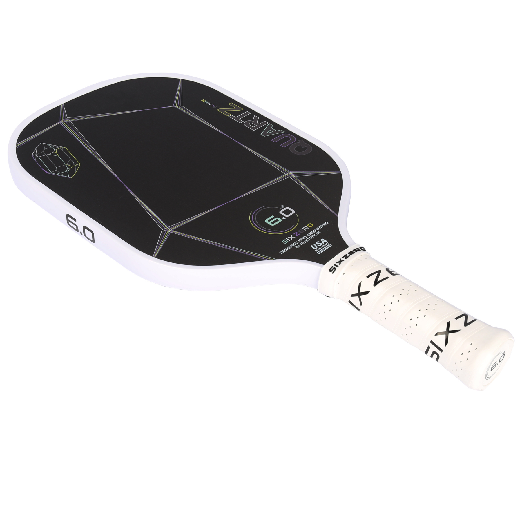 Six Zero Quartz 15mm Pickleball Paddle - Crystal White