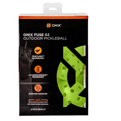 Onix Fuse G2 Outdoor Pickleballs 6 Pack - Green