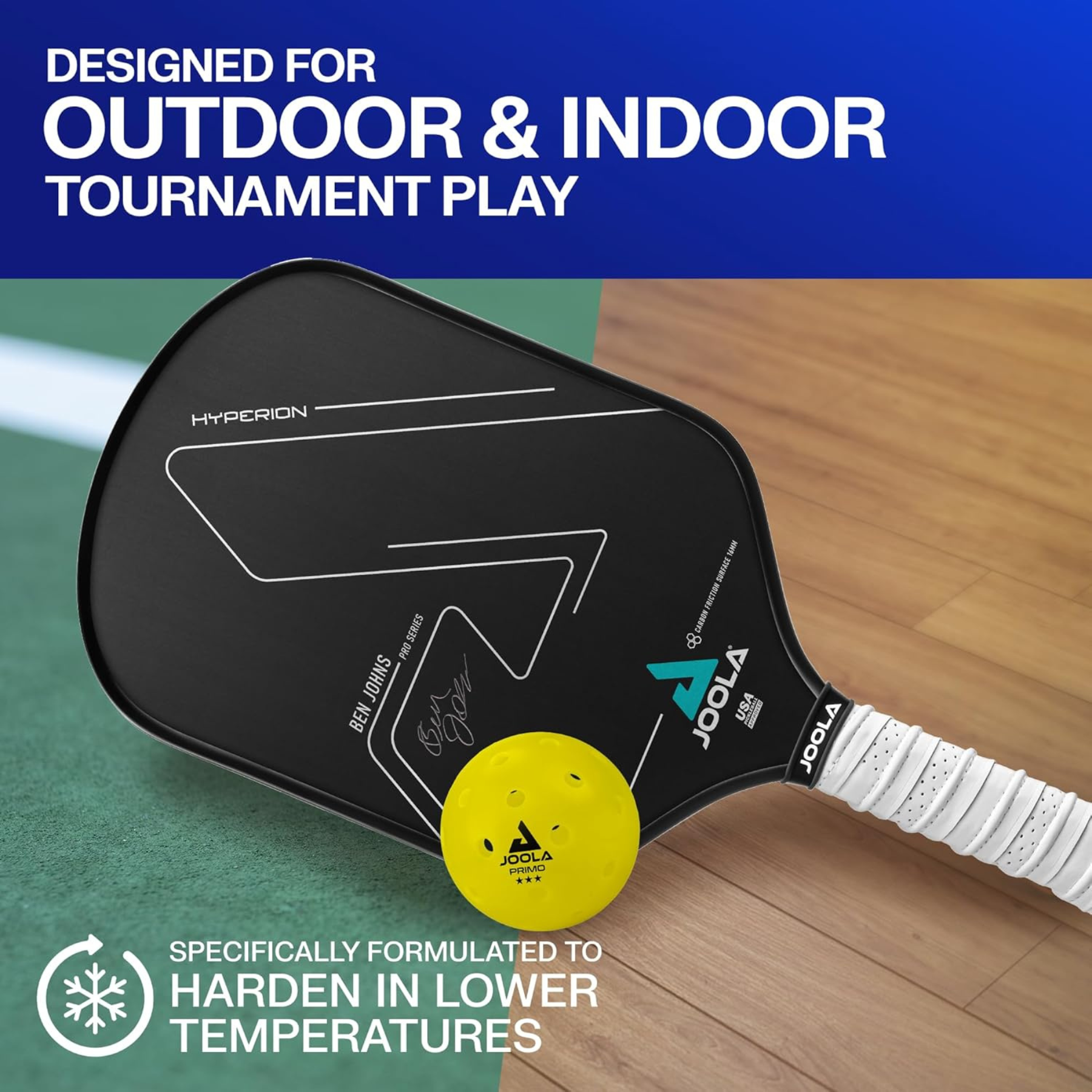 Joola Plastic Primo Outdoor Pickleballs 4 Pack - Yellow